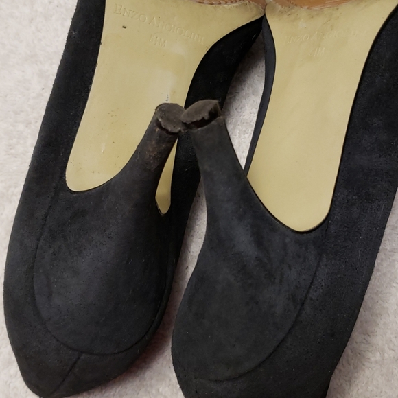 Enzo Angionlini dark blue suede heels, 5.5 - Picture 8 of 11